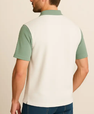 men checkered zip neck cotton blend t shirt men checkered zip neck cotton blend t shirt