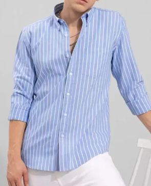 men slim fit striped spread collar casual shirt men slim fit striped spread collar casual shirt
