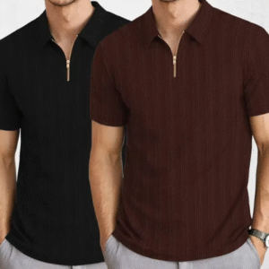 men self design polo neck polyester t shirt