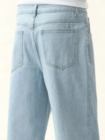 men loose fit mid rise light blue jeans men loose fit mid rise light blue jeans
